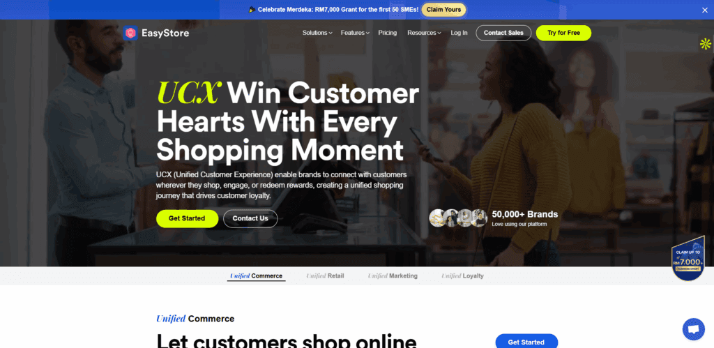 Interface du logiciel Easy Store