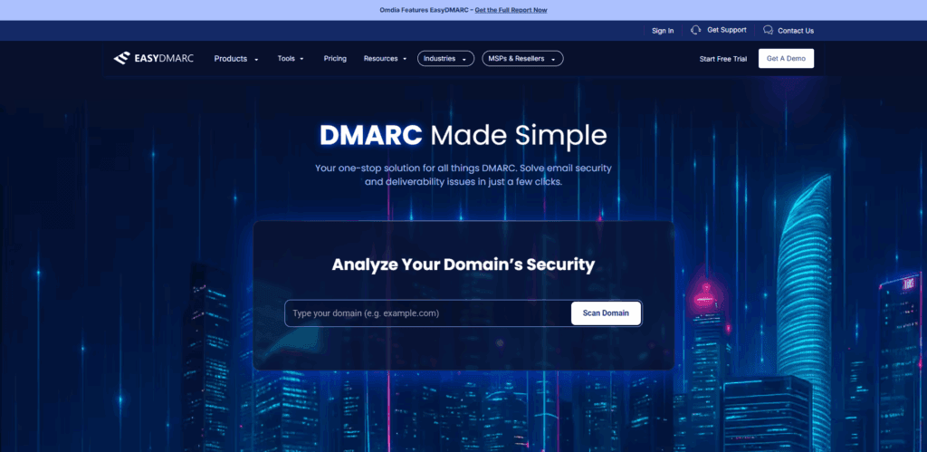 Interface du logiciel easyDMARC