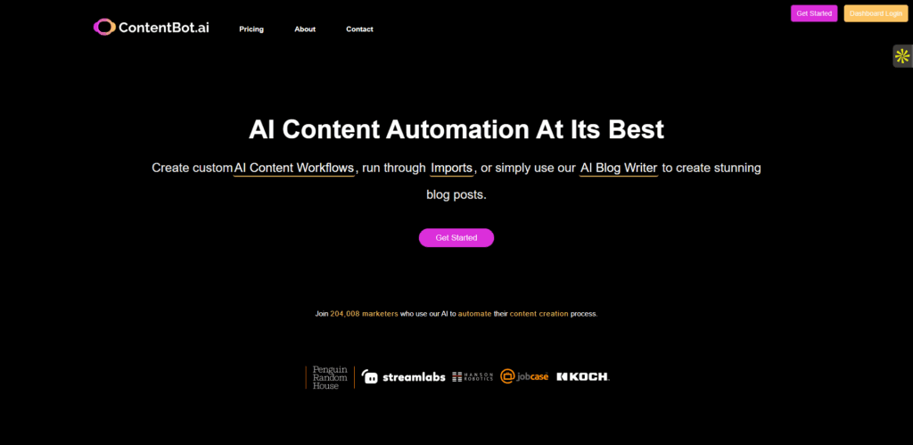 Interface du logiciel ContentBot