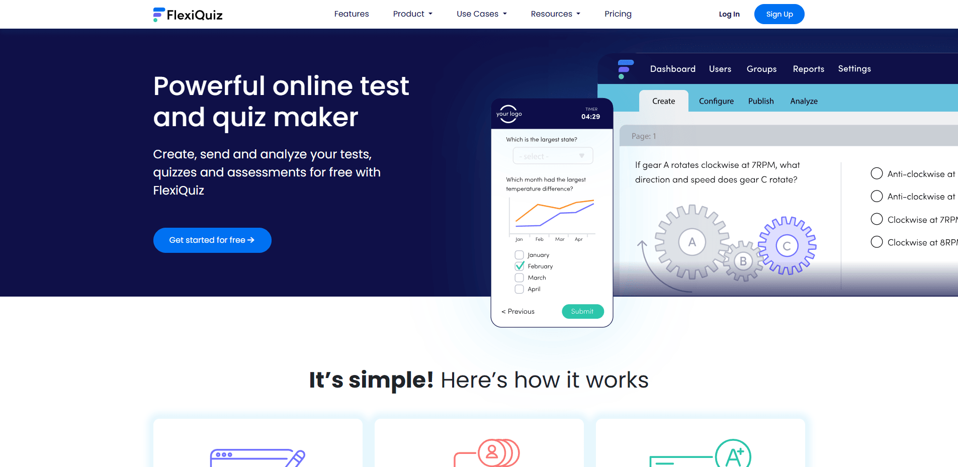 Interface du logiciel FlexiQuiz