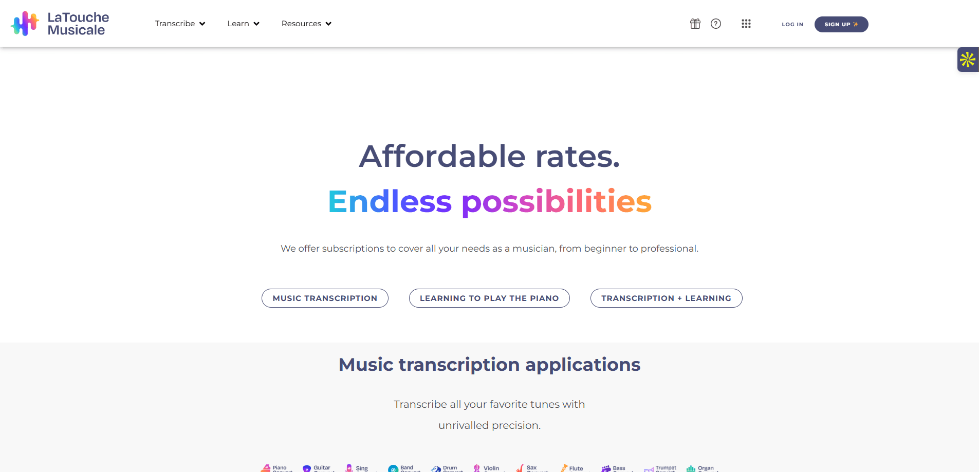 Interface du logiciel La Touche Musicale